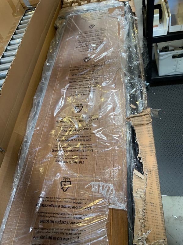 Photo 1 of ZINUS Suzanne 44 Inch Bamboo and Metal Platform Bed Frame, Solid Steel Construction, No Box Spring Needed, Wood Slat Support, Easy Assembly, Chestnut Brown, Queen