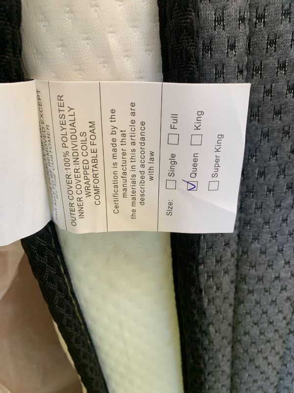 Photo 1 of Queen Mattress, 12 Inch Queen Size Mattress in a Box, Memory Foam Hybrid Mattresses with Individual Pocket Spring for Motion Isolation & Silent Sleep, Pressure Relief, Medium Firm
