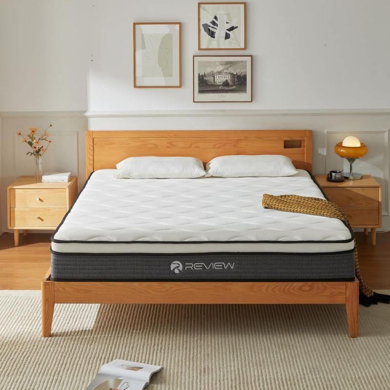 Photo 1 of Queen Mattress, 12 Inch Queen Size Mattress in a Box, Memory Foam Hybrid Mattresses with Individual Pocket Spring for Motion Isolation & Silent Sleep, Pressure Relief, Medium Firm