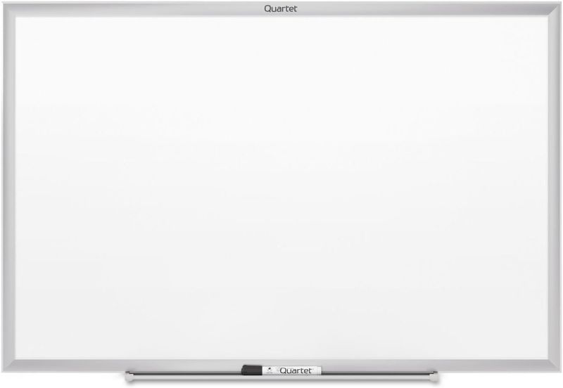 Photo 1 of Quartet Whiteboard, Dry Erase Board, Magnetic, 8' x 4', Nano-Clean Surface Resists Ink Stains, Accessory Tray and 1 Dry Erase Marker, Silver Aluminum Frame (SM538)