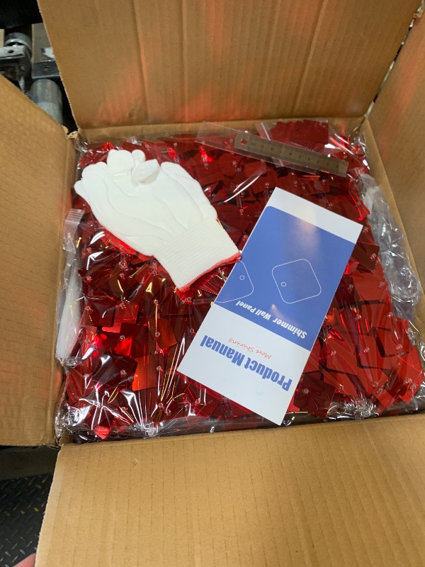 Photo 1 of Ozikutech 24 Pcs Red Shimmer Wall Backdrop Panels for Birthday Party Decoration - 6x4 FT Square Sequin Backdrop