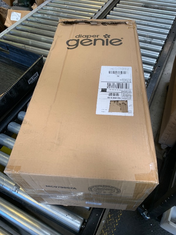 Photo 1 of Diaper Genie Platinum Pail (Sage Green) is Made in Durable Stainless Steel and Includes 1 Easy Roll Refill with 18 Bags That can Last up to 5 Months.