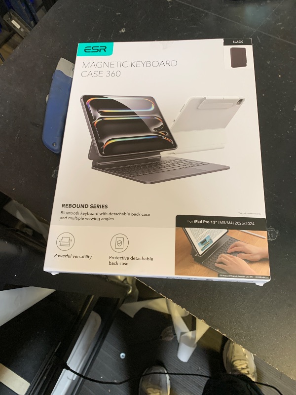 Photo 1 of ESR iPad Pro 13 Inch Case with Keyboard (M5/M4, 2025/2024), iPad Pro 13 Keyboard Case with Easy-Set Magnetic Stand, Portrait/Raised Modes for iPad Pro 13, Removable, Rebound 360 Series, Black