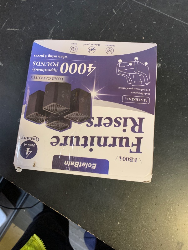 Photo 1 of EclatBain Bed Risers Furniture Risers Heavy-Duty Rectangular Adjustable Block Lift to 3 inches and 4.3 inches Desk, Sofa, Chair Legs, Refrigerator, Washing Machine Support up to 4000 pounds