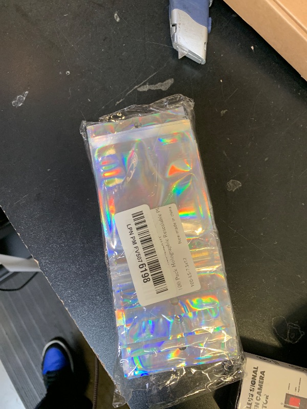 Photo 1 of 100 Pack Holographic Resealable Plastic Bags for Food Storage, Zipper Bags with Clear Front Window, Packaging Pouch for Small Business (100 Pack, 3x4.8 inch)