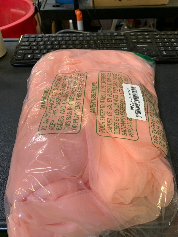 Photo 1 of 10×10ft Peach Tulle Backdrop Curtain with Lights String for Parties, Sheer Photo Curtain Backdrop Drapes for Wedding Party Photography Backgrounds