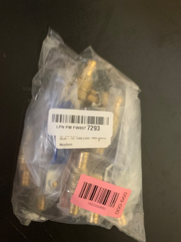 Photo 1 of 10 PACK XFITTING HOT (RED) COLD (BLUE) OF 1/2" PEX BRASS FULL PORT SHUT OFF BALL VALVE - 1/4" TURN (LEAD-FREE BRASS)