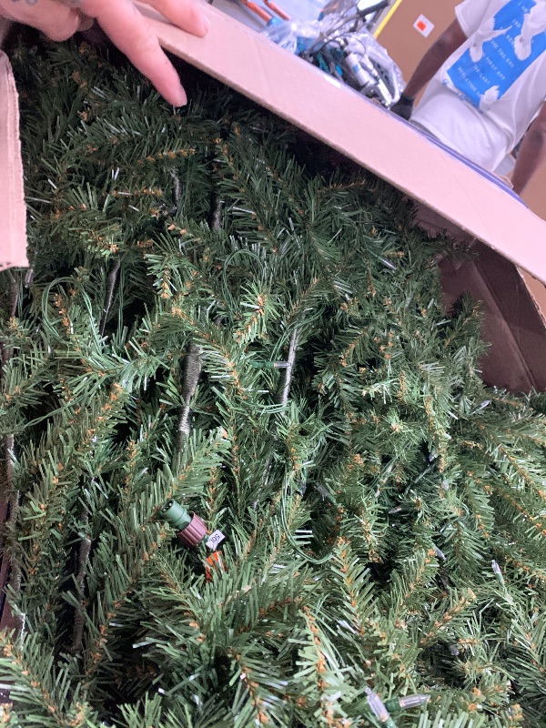 Photo 1 of ***LIGHTS DO NOT WORK*** 
National Tree Company 7.5 ft Pre-Lit Dunhill Fir Artificial Christmas Tree, 700 LED Lights, 2,514 Tips, Foot Pedal, 10 Light Functions, Includes Stand, Green