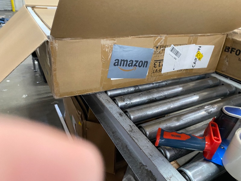 Photo 1 of **PARTS ONLY**DWVO 56.3" Makeup Vanity with LED Lighted Mirror, Large Vanity Desk with RGB Glass Cabinets, Open Shelving, Built-in Power Strip & Cushioned Stool