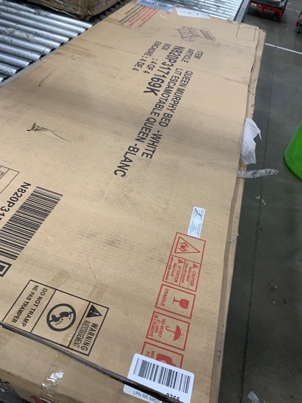 Photo 1 of **************INCOMPLETE ITEM, THIS IS ONLY BOX #4 OUT OF 4 TOTAL**************
Ball & Cast Queen Size Minimalist Murphy Bed with Desk and Storage Shelves,Hidden Folding Wall Bed Frame W/Hydraulic Design and 2 Built-in Cabinets,Space Saving,for Bedroom,Gu