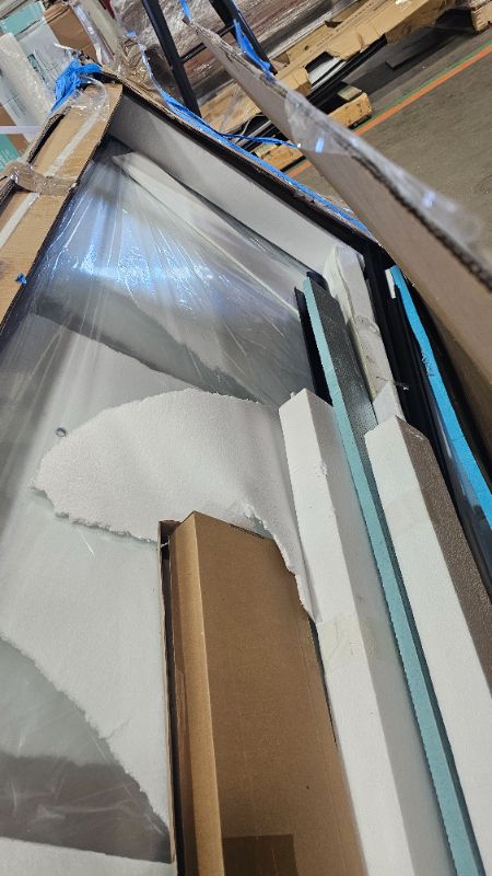 View 3 of ***PARTS ONLY***Glass Shower Doors, 56" - 60" W x 72" H Double Sliding Shower Door, Aluminum Semi-Frameless & 1/4"(6mm) Clear Tempered Glass Bypass Shower Door for Walk in Shower, Bathroom, Matte Black