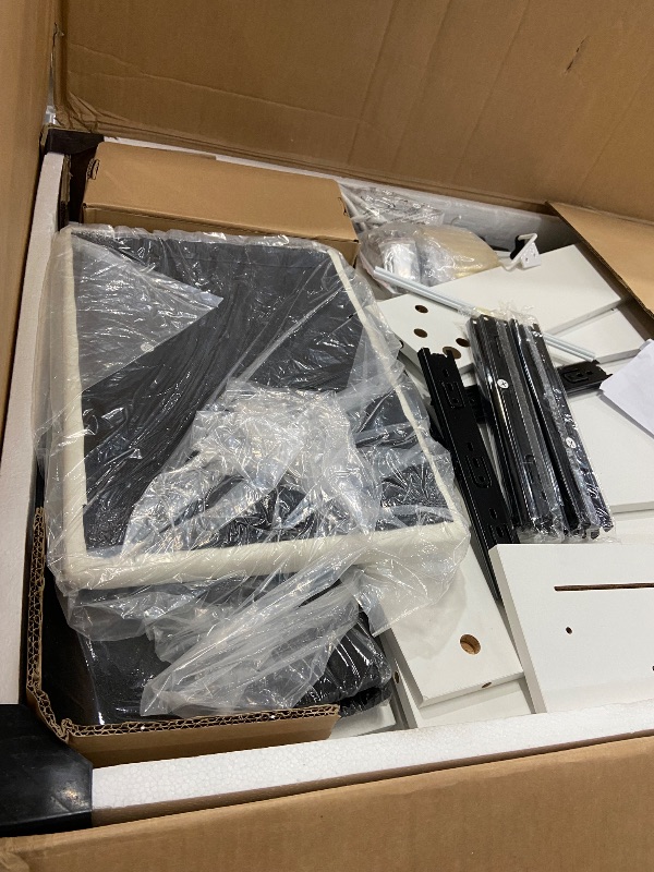 Photo 1 of (MAJOR PARTS XL, ASSEMBLY REQUIRED* DWVO Vanity Table Set with Lighted Mirror and Stool, Makeup Desk with Power Outlets and 4 Drawers, Stylish Dressing Table