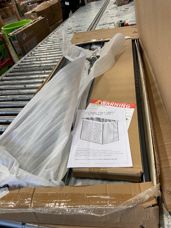 Photo 1 of *** PARTS ONLY *** Shintenchi 6x4 FT Outdoor Storage Shed with Window, Outdoor Waterproof Storage Shed Metal Garden Shed with Lockable Single Door, Weather Resistant Tool Storage House Shed for Garden,Backyard,Gray