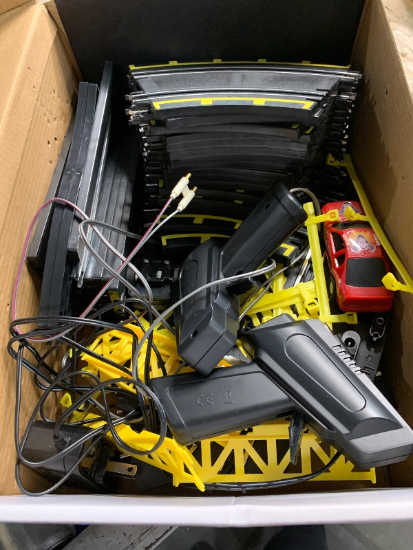Photo 1 of ***(PARTS ONLY/ MISSING PARTS/ NON FUNCTIONAL)***Slot Racing Car Track for Kids 28Ft Electric Powered Race Tracks Sets for Boys and Kids ,Dual Racing with 4 High Speed Cars and 2 Hand Controllers, Gift Toys for Children 6,7,8 Years Old