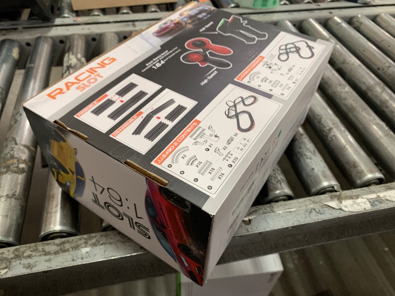 Photo 1 of ***(PARTS ONLY/ MISSING PARTS/ NON FUNCTIONAL)***Slot Racing Car Track for Kids 28Ft Electric Powered Race Tracks Sets for Boys and Kids ,Dual Racing with 4 High Speed Cars and 2 Hand Controllers, Gift Toys for Children 6,7,8 Years Old