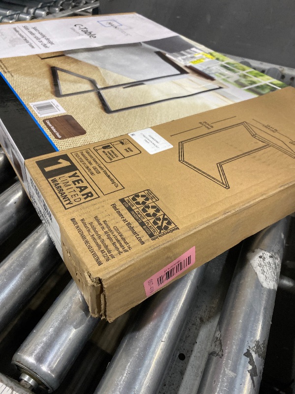 Photo 1 of (3 pack) Mainstays C-Shape Metal End Table, Canyon Walnut Finish