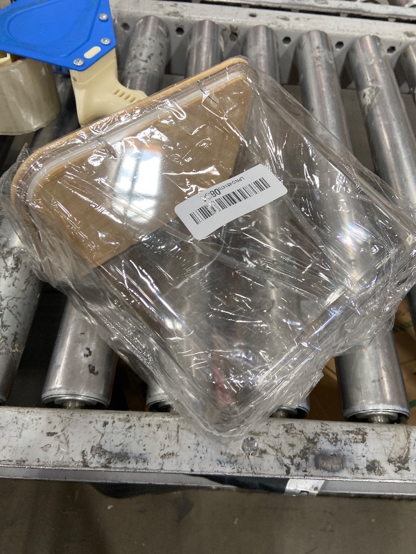 Photo 1 of **ONE ONLY** ROQILA Large Capacity Plastic Food Storage Containers with Bamboo Lid - Moisture-proof Sealing Box Jars with Wooden Lids for Kitchen Storage (128 OZ - L)