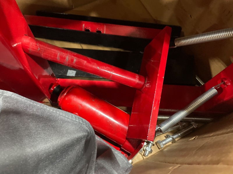 Photo 1 of ***SEE NOTES***
6 Ton Hydraulic Shop Press, H-Frame, 4-Hold Adjustable Height, with Movable Plates and Dust Cover, for Garage or Professional Users, Red