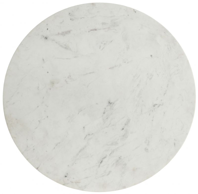 Photo 1 of ***TABLETOP ONLY**Meridian Furniture 885-T Emery Collection Modern | Contemporary Dining Table with Brushed Gold Stainless Steel, Genuine White Marble Top, 48" W x 48" D x 30" H, Gold