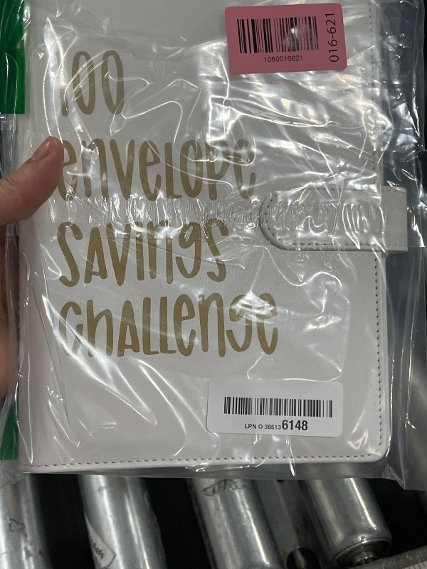 Photo 1 of 100 Envelopes Money Saving Challenge, 100 Envelope Challenge Binder, Easy and Fun Way to Save $5,050, Savings Challenges Budget Book Binder with Cash Envelopes for Office,Home,School (White)