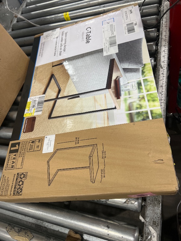Photo 1 of (3 pack) Mainstays C-Shape Metal End Table, Canyon Walnut Finish
