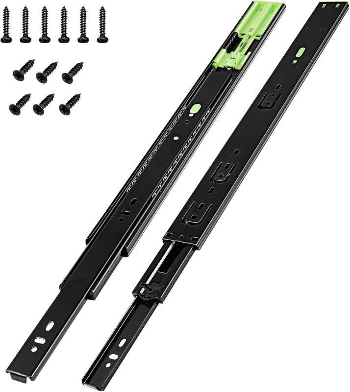 Photo 1 of 1 Pair | Soft Close Drawer Slides 22 inch, HBL’ Heavy Duty Cabinet Drawer Slides Replacement - Ball Bearing Full Extension, 200 LB Capacity, Made of Cold-Rolled Steel, Rust-Resistant & Long-Lasting.