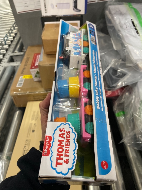 Photo 1 of ?Thomas & Friends Motorized Toy Train, Wobbly Cake Thomas Engine with Cargo Cars & Pieces for Pretend Play Preschool Kids?Ages 3+ Years