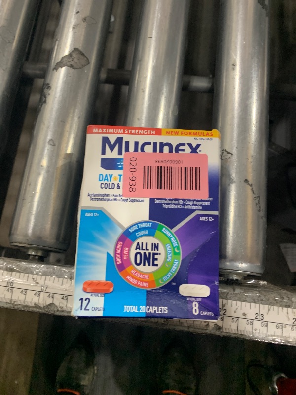 Photo 1 of *3/2027* Mucinex Fast-Max Maximum Strength Day & Night Cold and Flu Medicine for Adults, Powerful Over-The-Counter Medication for Cold & Flu Symptoms, Fast Release Caplets, 20 Count