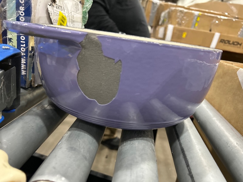 View 4 of (View images. Sold as parts) Lodge 6 Quart Enameled Cast Iron Dutch Oven with Lid – Dual Handles – Oven Safe up to 500° F or on Stovetop - Use to Marinate, Cook, Bake, Refrigerate and Serve – Lilac