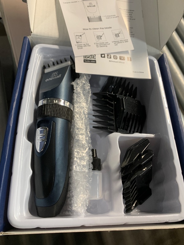 Photo 1 of ***(MISSING CHARGER/ UNABLE TO TEST ITEM)***oneisall Quiet Cat Clippers for Matted & Long Hair, 2-Speed Cordless Pet Shaver Grooming Kit for Cats, Small Dogs & Animals (Blue)