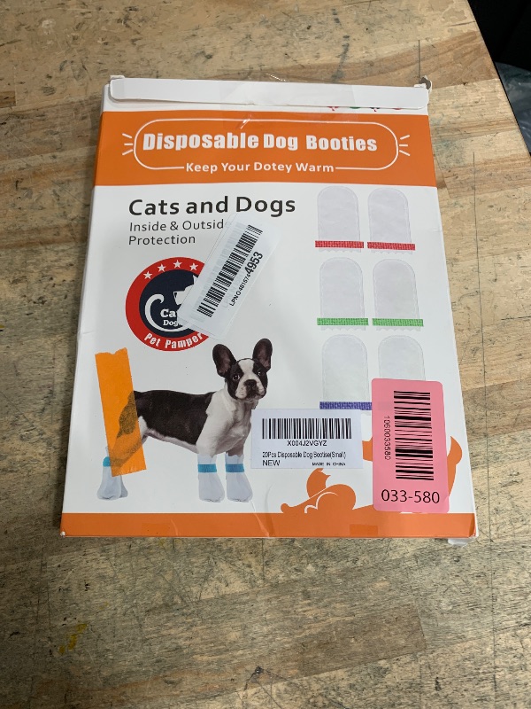 Photo 1 of 22Pcs Disposable Dog Boots, Cat & Dog Foot Towel, Adjustable Self-Adhesive Foot Cover, Pet Waterproof Foot Cover, Large, Medium and Small Size Pet Socks (Small)