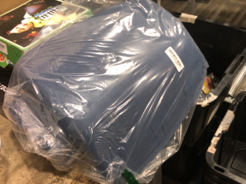 View 2 of ** MISSING ONE ** AAAAAcessories D-Shaped Chair Cushions, 2" Thick Dining Chair Pads with Ties and Removable, Machine-Washable Cover, 17" x 16", Set of 4, Blue