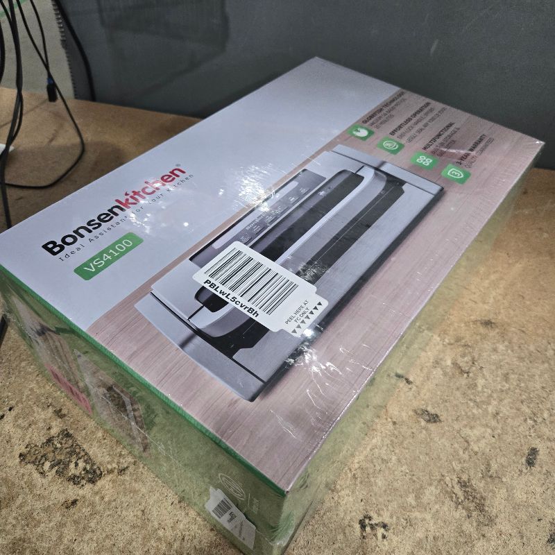 Photo 1 of **FACTORY SEALED** Bonsenkitchen Vacuum Sealer Machine, Powerful Low-Noise Food Vacuum Sealer, Globefish Technology for High-Speed Continuous Working (Full Silver)