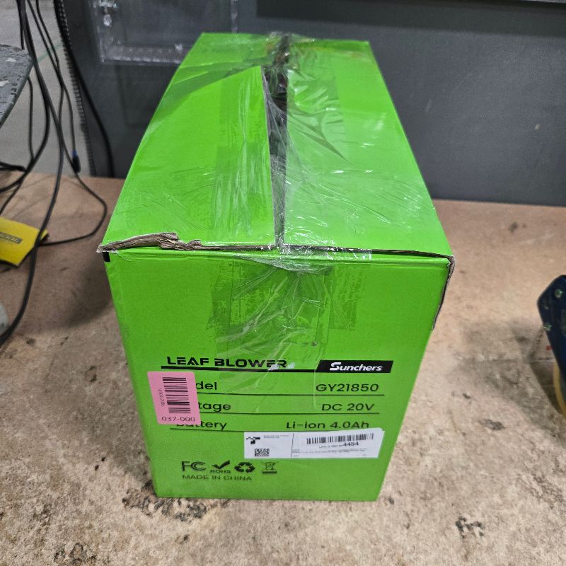 View 2 of **Powers On** Leaf Blower Cordless with 2 x 4.0Ah Battery and Charger, 780CFM 260MPH Electric Blower with 2 Speeds, 20V Handheld Leaf Cleaner for Lawn Care, Blowing Leaves, Dust, Snow, Gravel for Patio, Yard, Green