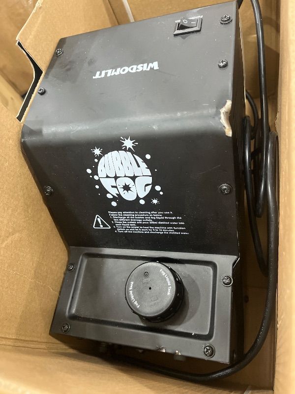 Photo 1 of ***UNABLE TO TEST***
Wisdomlit Fog Machine, 3-in-1 Fog Bubble Machine, 450W Smoke Bubble Maker with Remote Control, Make Colorful Bubbles | Fog Bubbles | Continuous Smoke for Stage Wedding Photography Holiday Party