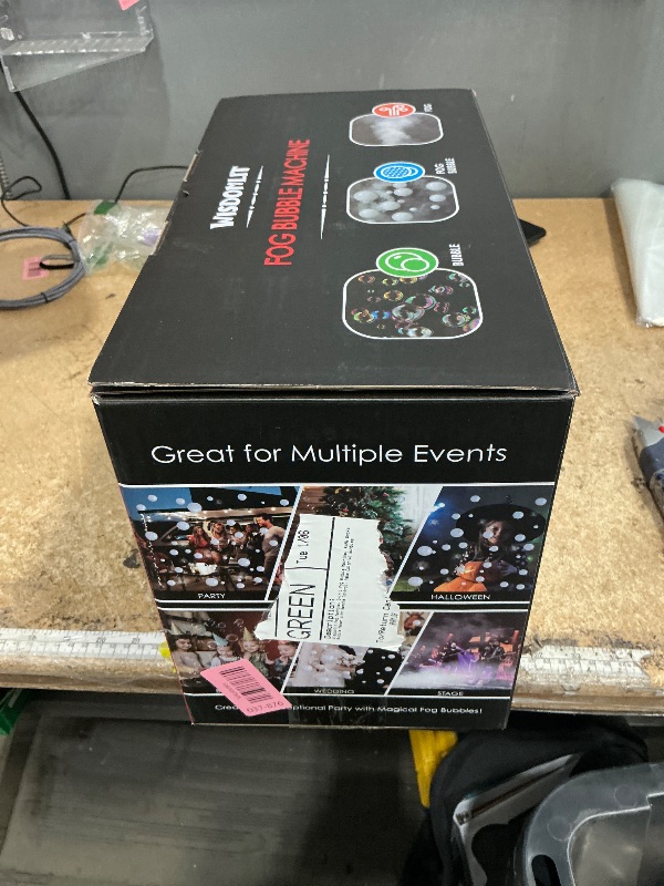 Photo 1 of ***UNABLE TO TEST***
Wisdomlit Fog Machine, 3-in-1 Fog Bubble Machine, 450W Smoke Bubble Maker with Remote Control, Make Colorful Bubbles | Fog Bubbles | Continuous Smoke for Stage Wedding Photography Holiday Party