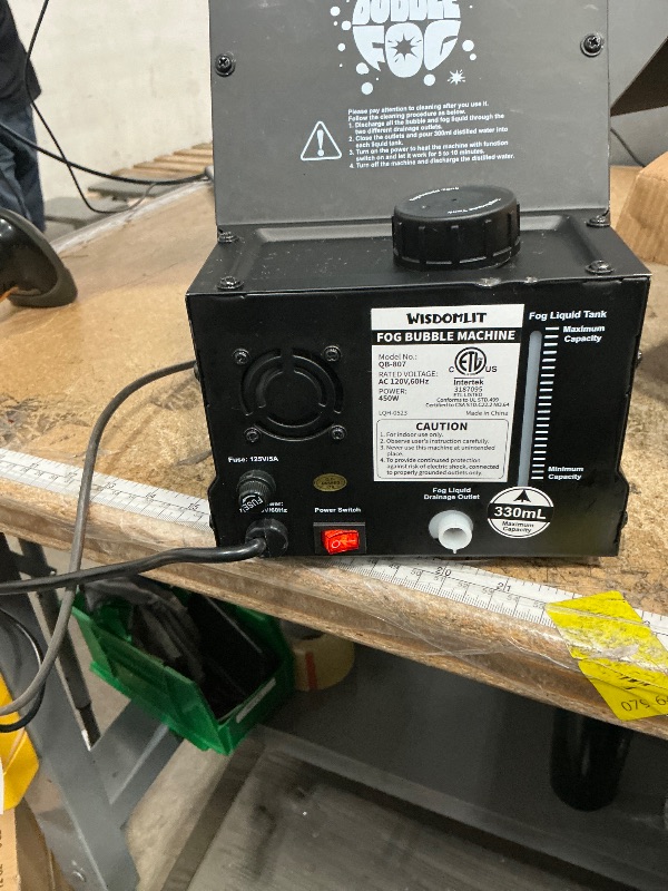 Photo 1 of ***UNABLE TO TEST***
Wisdomlit Fog Machine, 3-in-1 Fog Bubble Machine, 450W Smoke Bubble Maker with Remote Control, Make Colorful Bubbles | Fog Bubbles | Continuous Smoke for Stage Wedding Photography Holiday Party