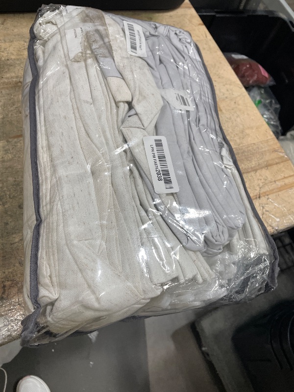 Photo 1 of 102 Inches Long Pinch Pleated Linen Blackout Curtains for Bedroom Back Tab Track Memory Trained Shape Farmhouse Light Blocking Curtains 102 Inch Length for Living Dining Room Darkening Drapes Cream