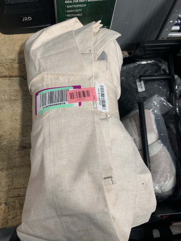 Photo 1 of 100% Blackout Shield Linen Look Textured Pinch Pleated Curtains Blackout Drapes 90 Inch Long 2 Panels Set, Faux Linen Blackout Curtains for Bedroom & Living Room, 40" W x 90" L, Cream