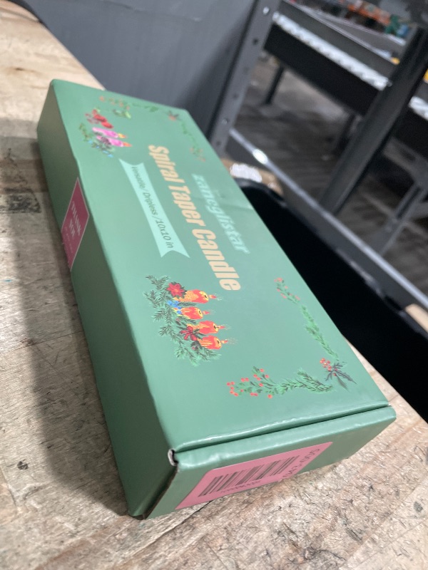 Photo 1 of 10 Inch White and Pink Spiral Taper Candle Set, 10 Pack Unscented Dripless Candlesticks for Dinner Baby Shower Party Brithday Wedding and Home Decoration