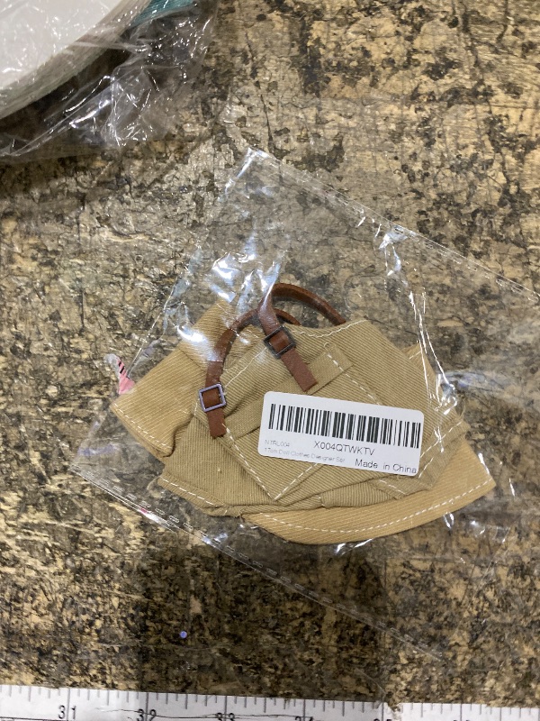 Photo 1 of 17cm Doll Clothes Designer Set ?NO Doll?-Vintage Casual Style Overalls with Hat -Standing Original Outfits (Khaki)