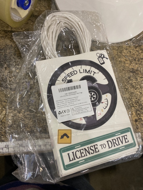 Photo 1 of 16Pcs Driver License Birthday Party Decorations Favors Bags Happy 16th Birthday Gift Paper Goodie Bags Car Road Signs Theme Candy Treat Pouch? with Handles for Boys 16 Years Old Decorations Supplies