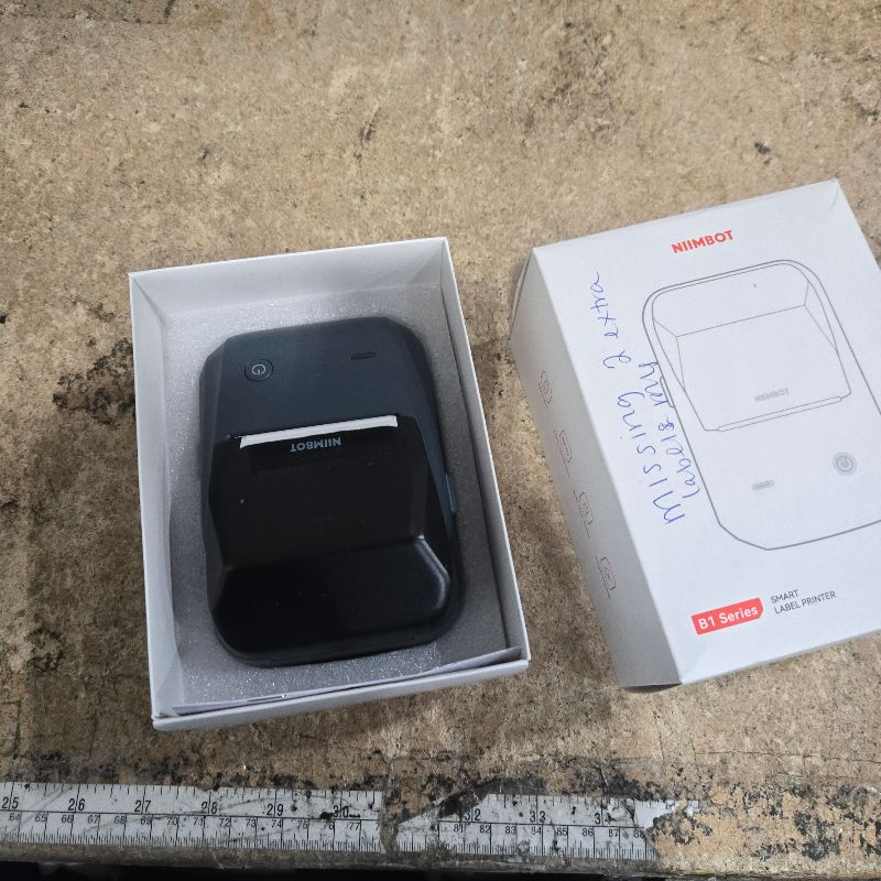 Photo 1 of **ONLY 1 TAPE** NIIMBOT B1 Label Maker Machine with 3 Tapes, 50x30mm/50x80mm/ 50x50mm Round Labels, Bluetooth Thermal Label Printer for Small Business,Office,Home,School (Blue, 1 Printer+3 Roll Label)