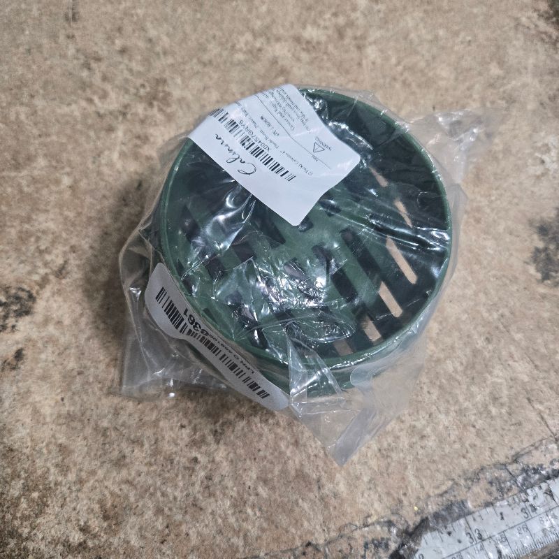 Photo 1 of (2-Pack) Calvana 4” Plastic Round Drainage Grate Cover, Fits 4” Pipes, Prevents Debris, Ideal for Lawns, Patios, and Walkways, Durable UV-Resistant Plastic, Easy Installation, Green