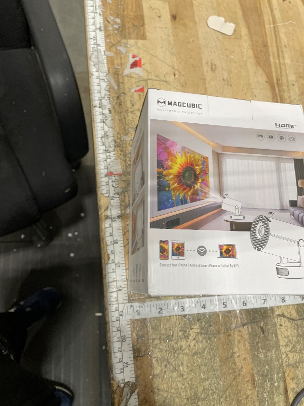 Photo 1 of **FACTORY SEALED** Magcubic Mini Projector with WiFi 6 and Bluetooth 5.4, Portable Projector 4K Support, 5W Soundbase Speaker, Auto Vertical Keystone 180°Rotatable Smart Proyector for Movie Home Outdoor
