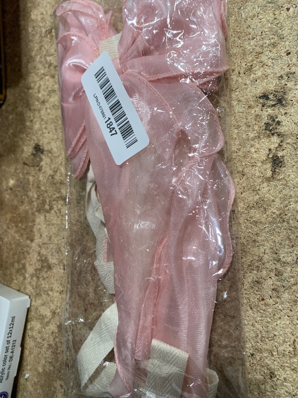 Photo 1 of 2 Pack French Silky Bow Curtain Tiebacks, Elegant Lace Ribbon for Curtains Decorative Rope Accessories Home Décor (Pink,2)