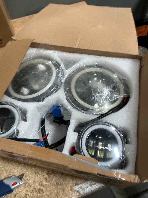 Photo 1 of ***MISSING PARTS***
YEEGO DIRECT 7 Inch LED Headlight RGB Halo For Wrangler Headlights & 4 Inch RGB Fog Lights, DOT Approved, Bluetooth APP Control Custom Colors, Compatible with Wrangler 1997-2018 JKU JK TJ LJ