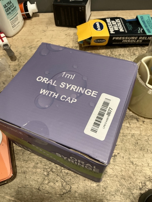 Photo 1 of 150 Pcs 1ml Syringes with Caps Oral Dispenser Individually Sterile Warpped for Medicine Dropper, Colostrum Collect Feeding Pets, Liquid