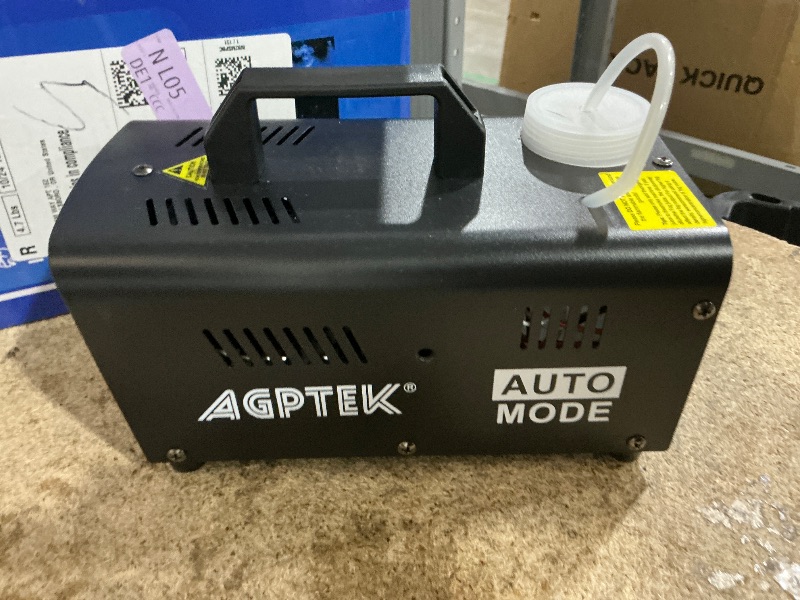 Photo 1 of ************MISSING POWER CORD AND REMOTE************
AGPTEK Fog Machine, Smoke Machine with 13 Colorful LED Lights Effect, Auto Mode 4000CFM Fog with 1 Wired Receiver and 2 Wireless Remote Controls, Perfect for Wedding, Halloween, Party and Stage Effect