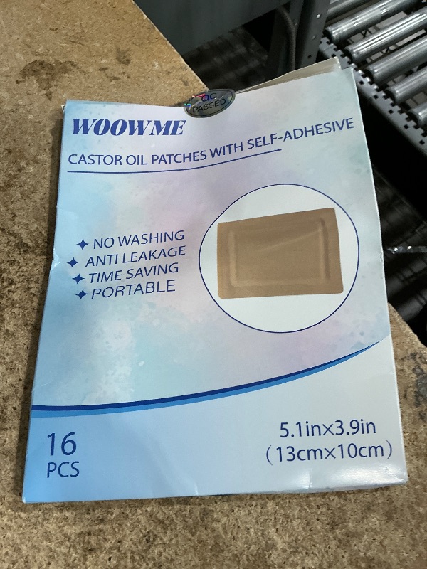 Photo 1 of 16Pcs Castor Oil Pack Wrap, Disposable Castor Oil Patches Packs with Anti Leakage Cotton Pad for Belly/Feet/Knee (Oils Not Included), 5.1" x 3.9"